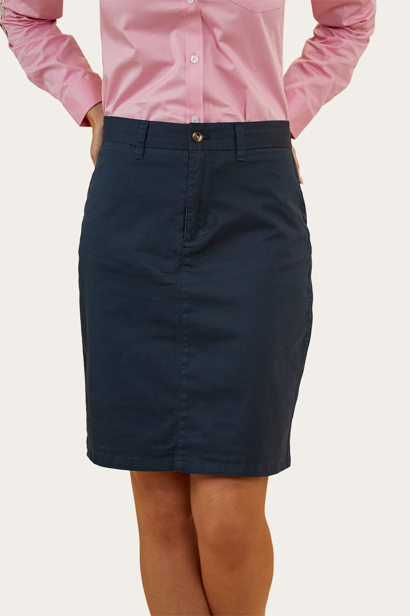 Navy chino shop pencil skirt