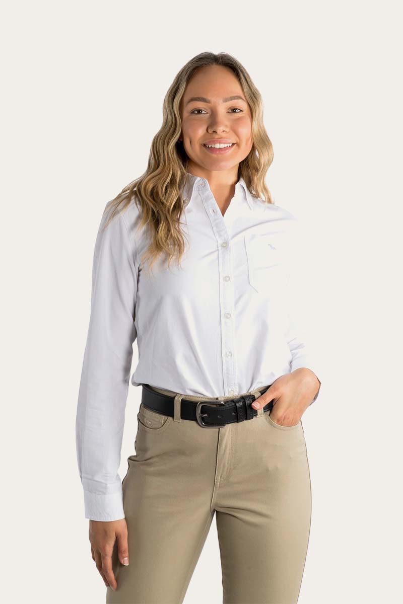 womens fitted white dress shirt