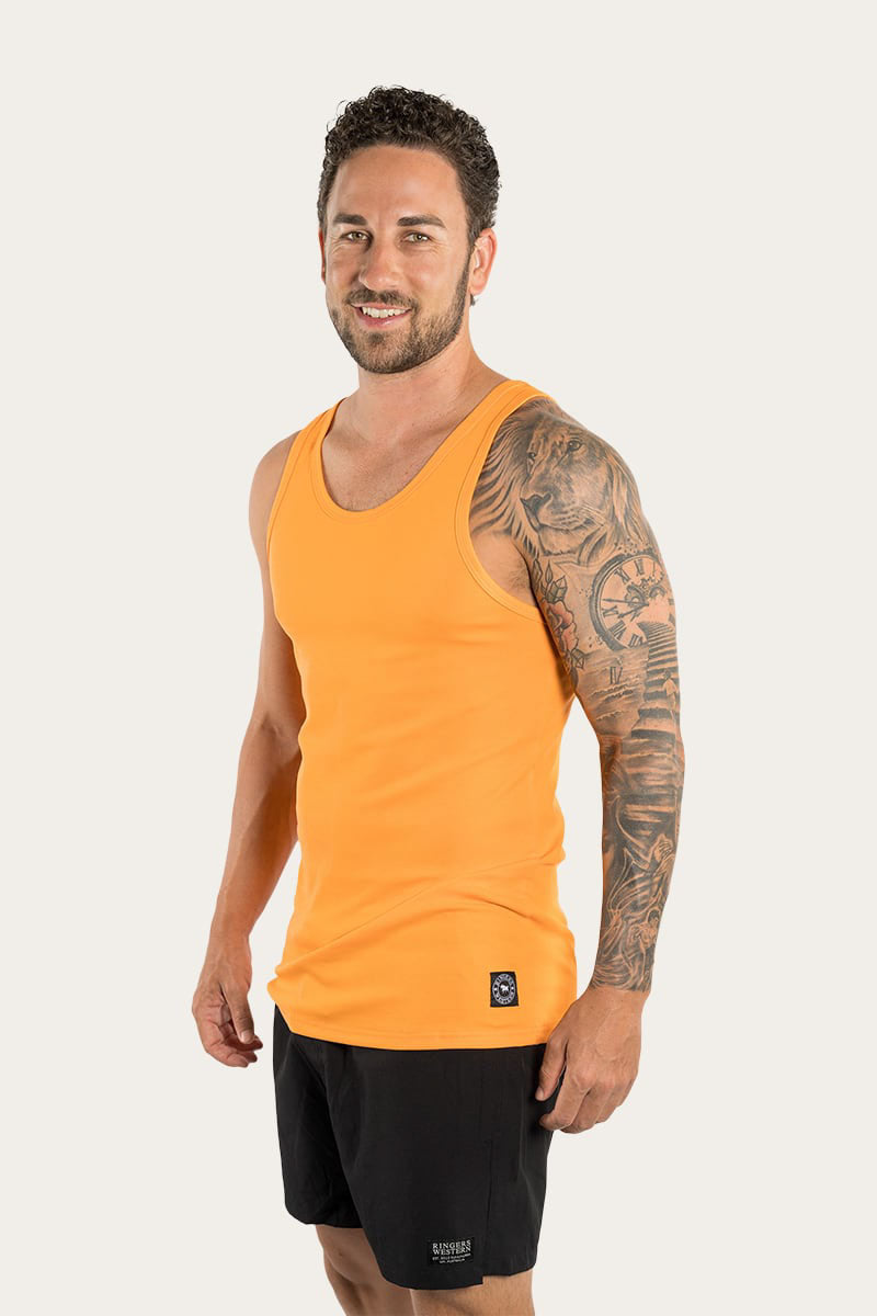 Mens Rib Singlet White