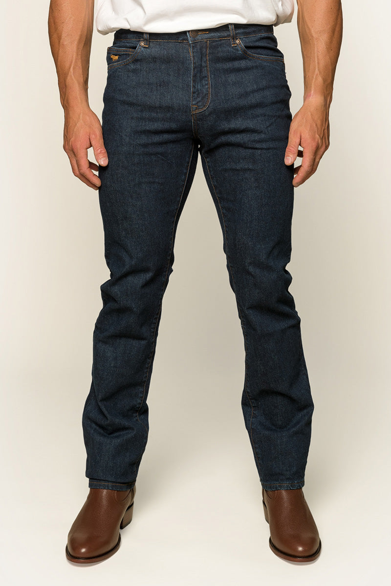 Straight-fit dark-wash jeans - Men