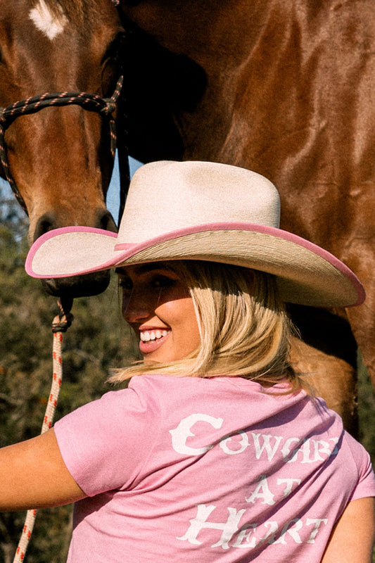 Sterling Hat - Natural/Pink