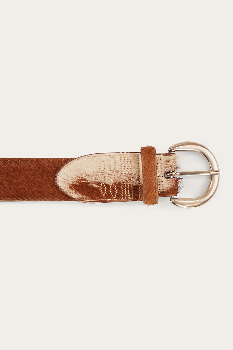 Wattle Belt - Tan/Brown Cowhide