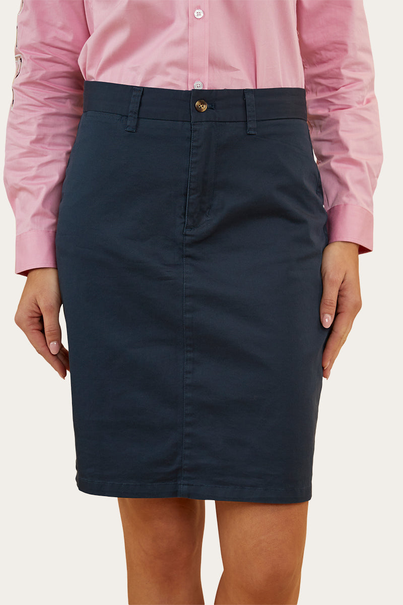 Navy chino shop pencil skirt