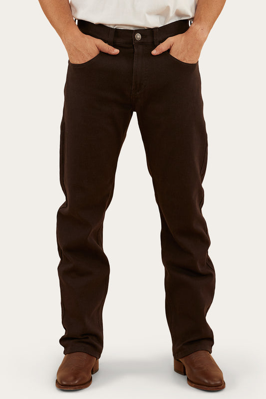 Muster Mens Slim Straight Fit Jeans - Chocolate