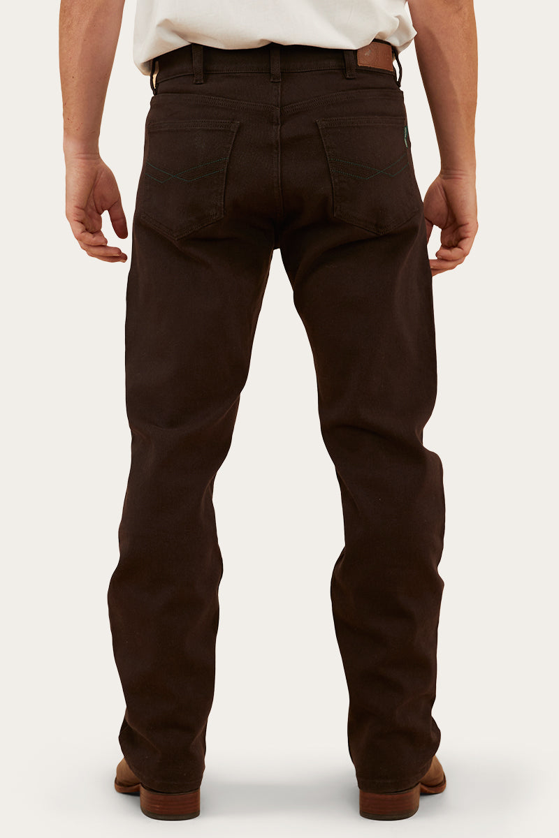 Muster Mens Slim Straight Fit Jeans - Chocolate