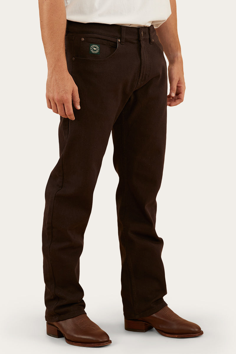 Muster Mens Slim Straight Fit Jeans - Chocolate