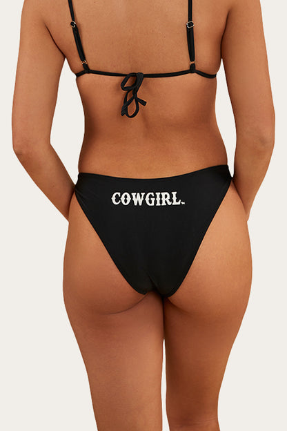 Cowgirl Womens Hi Cut Bikini Bottom - Black