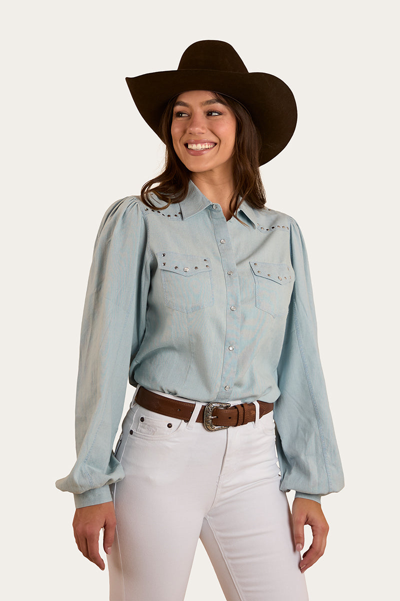 Camila Womens Blouse - Chambray