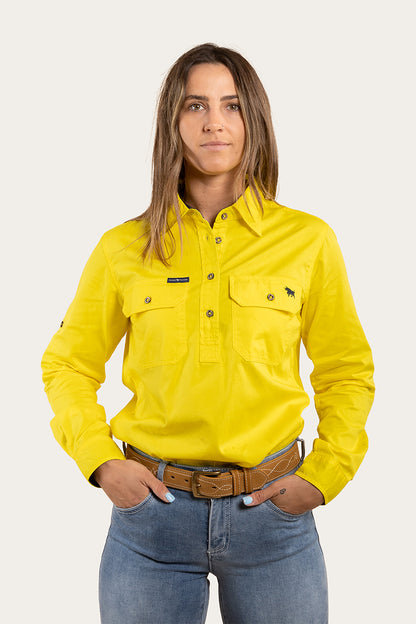 Pentecost River Womens Half Button Work Shirt - Lemon