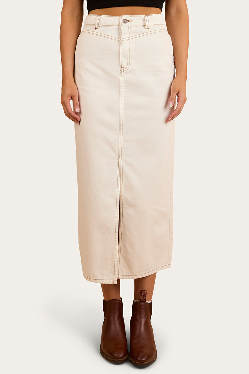 Christa Womens Midi Skirt - Off White