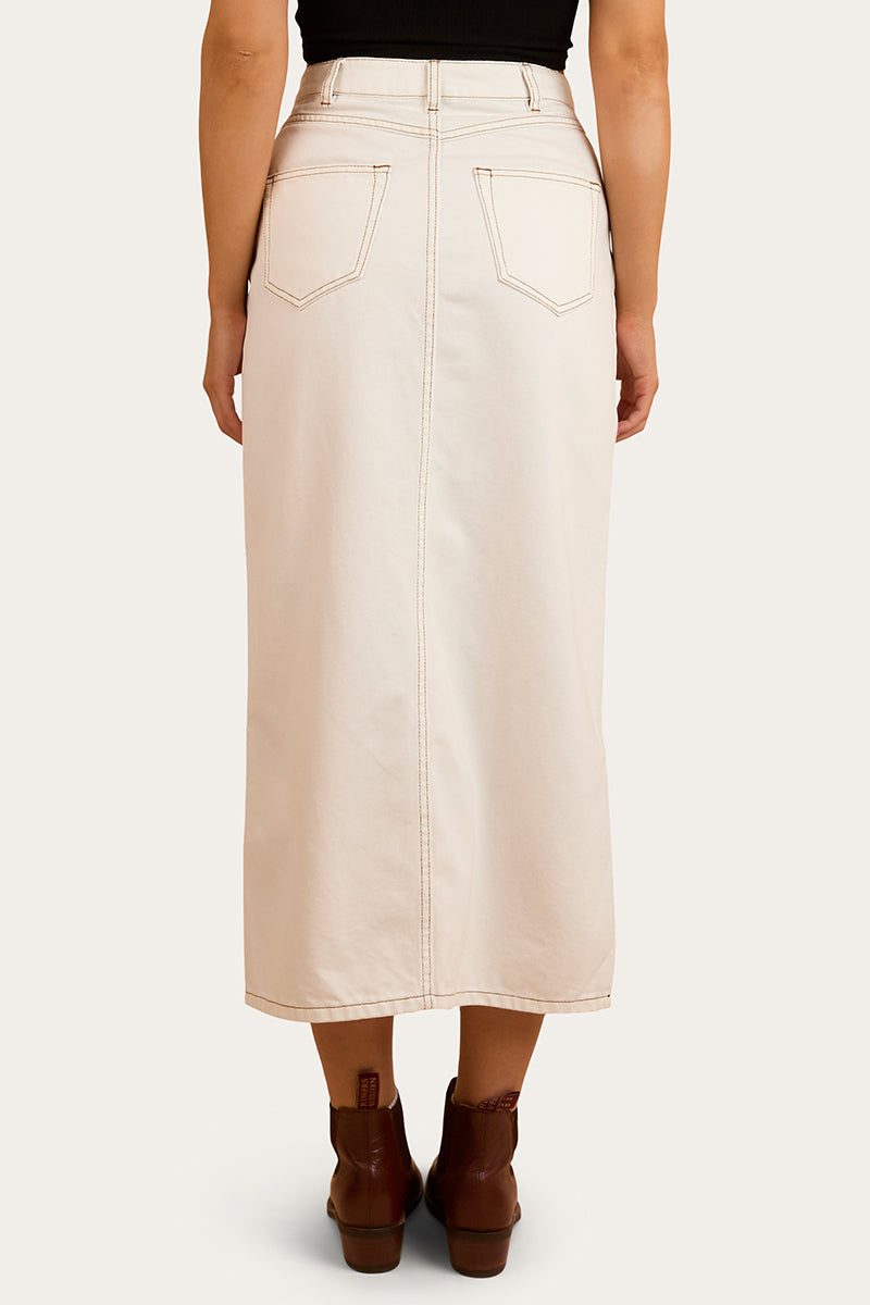 Christa Womens Midi Skirt - Off White