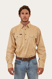 King River Mens Half Button Work Shirt - Dark Sand