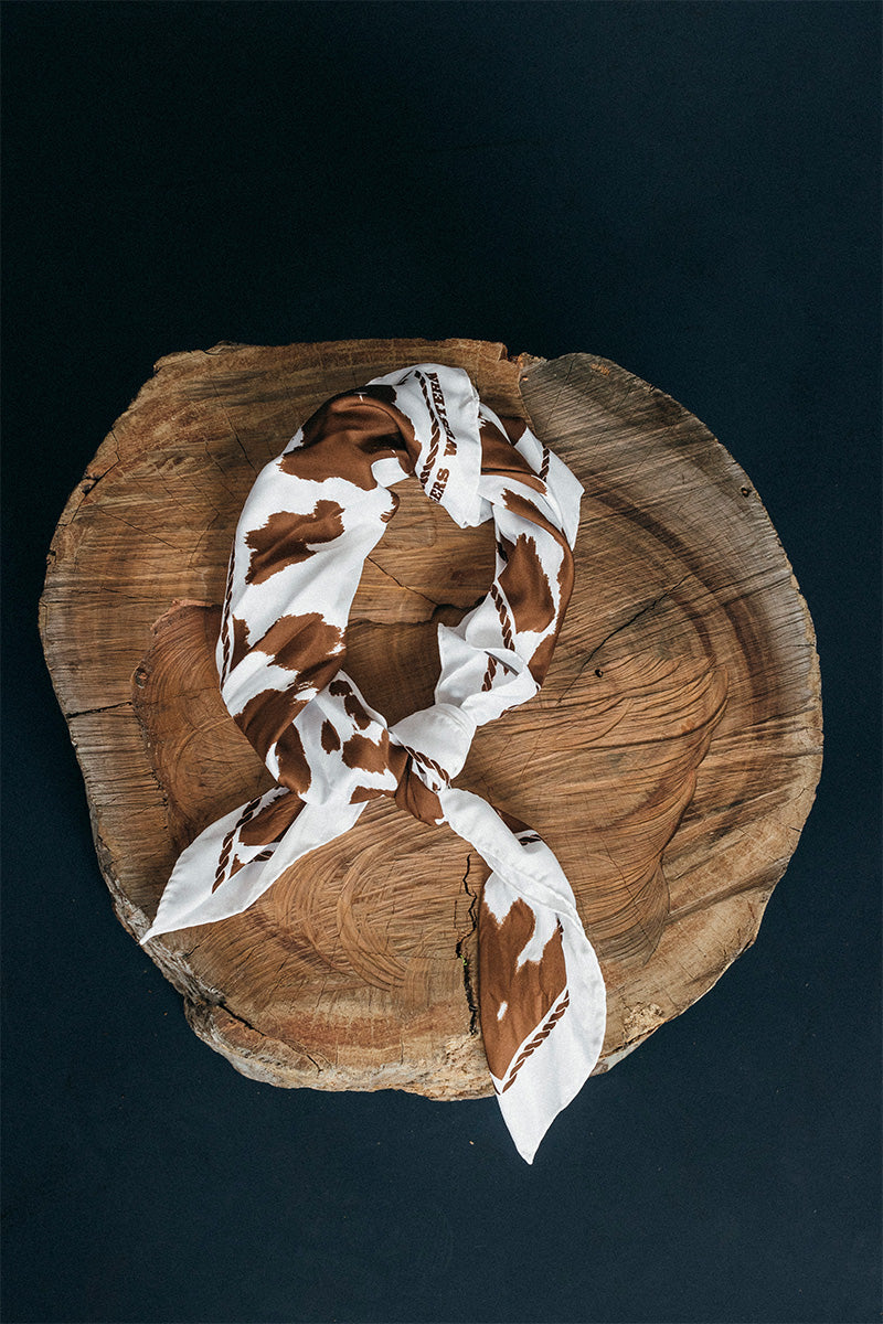 Daisy Scarf - White/Tan