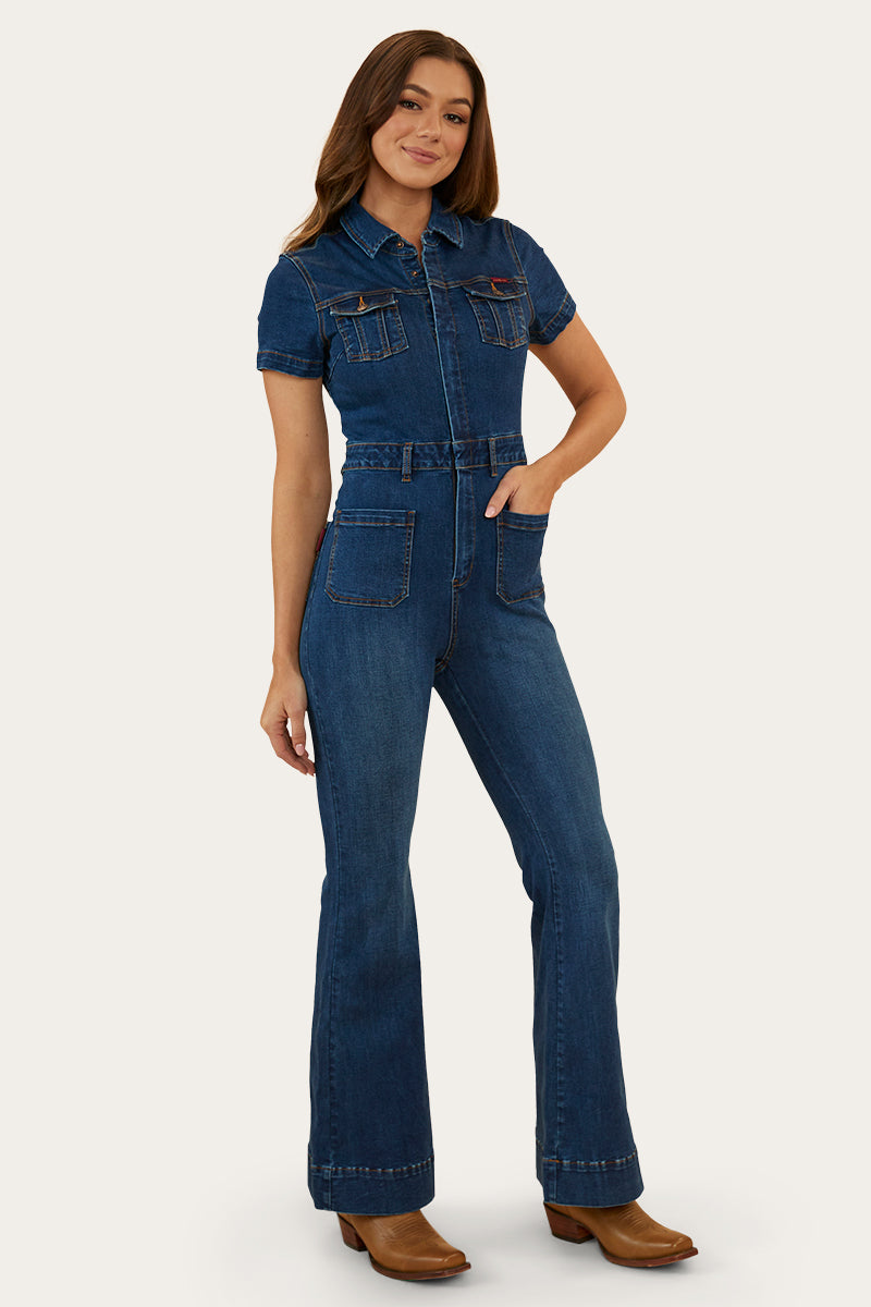 Juniper Womens Bootleg Jumpsuit - Classic Blue