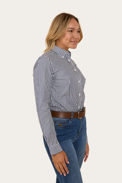 Birdsville Womens Semi Fitted Dress Shirt - Navy