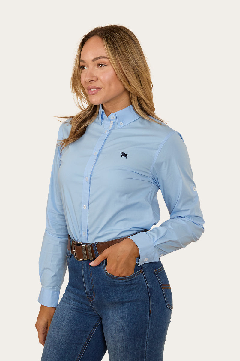 Longreach Womens Plain Dress Shirt - Sky Blue