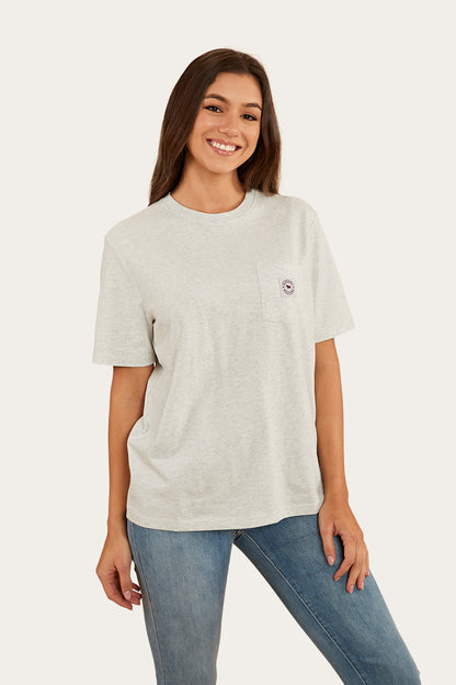 Esther Womens Loose Fit T-Shirt - Light Grey Marle