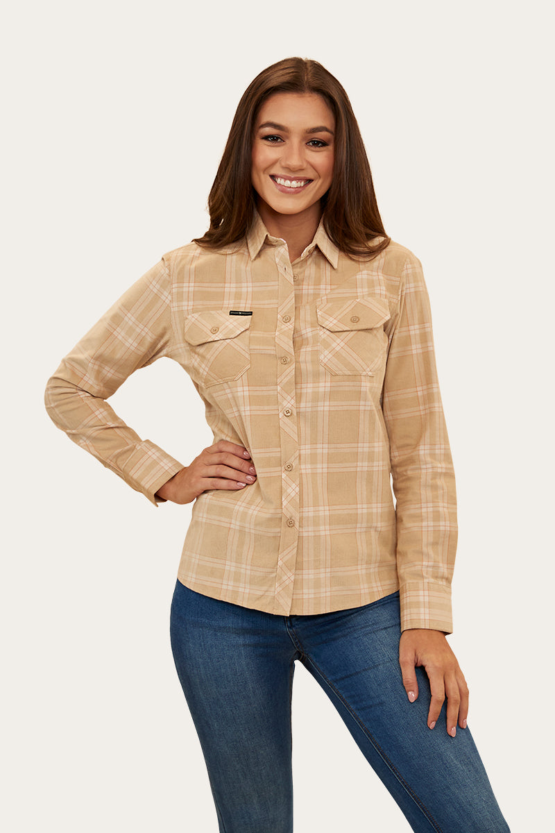 Matilda Womens Corduroy Flannel - Dark Sand