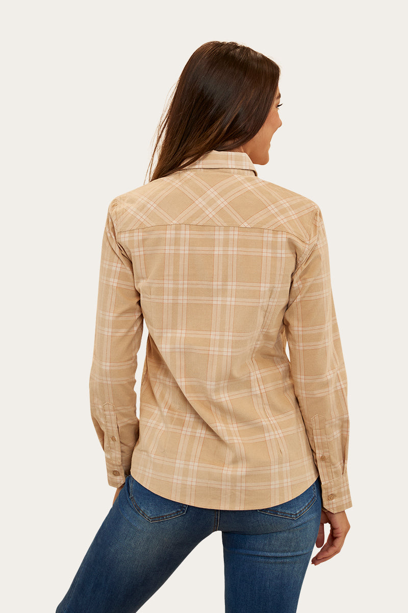 Matilda Womens Corduroy Flannel - Dark Sand