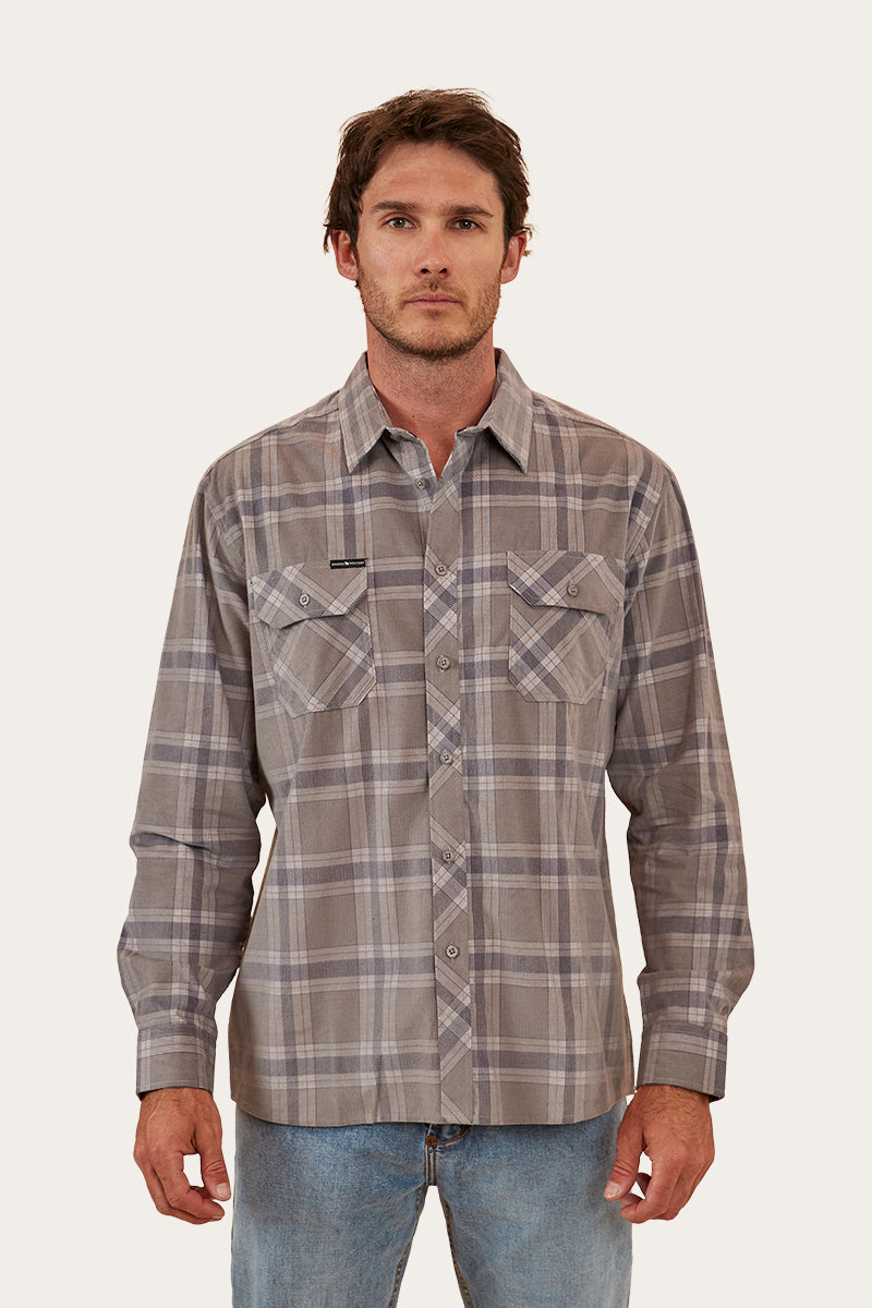 Cyrus Mens Corduroy Flannel - Smoke