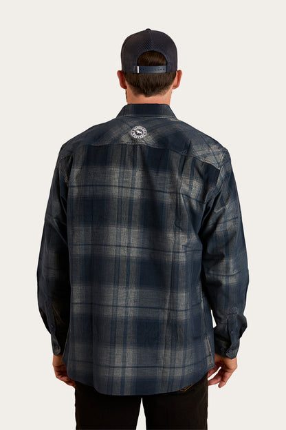 Glenferrie Mens Flannel - Off White / Navy