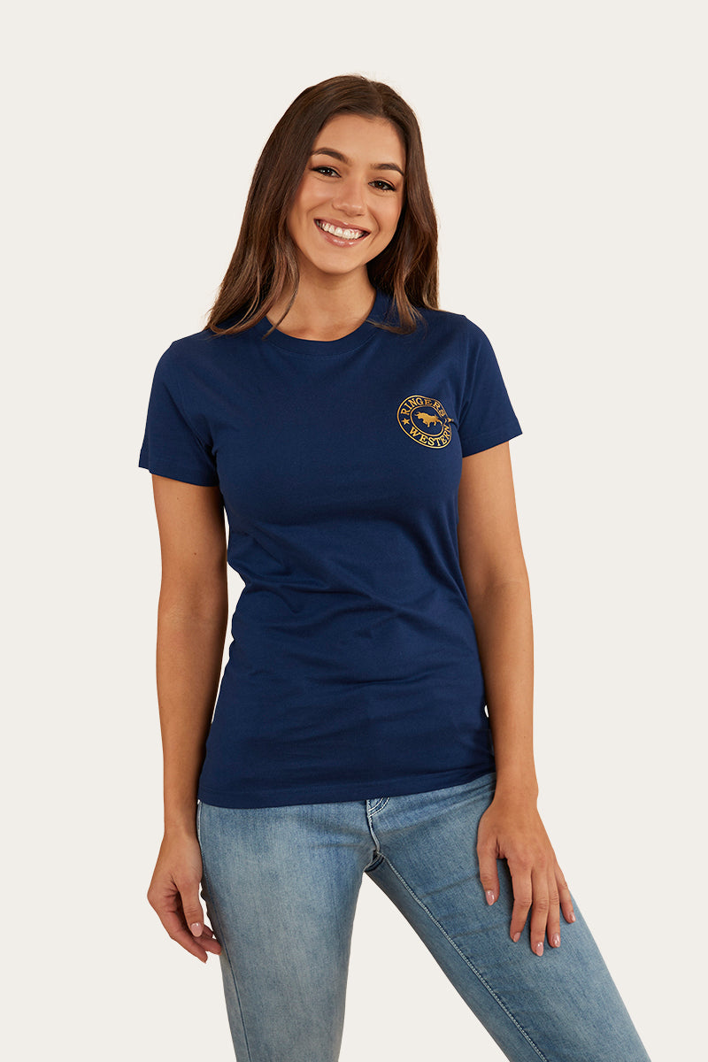 Signature Bull Womens Classic Fit T-Shirt - Navy/Gold