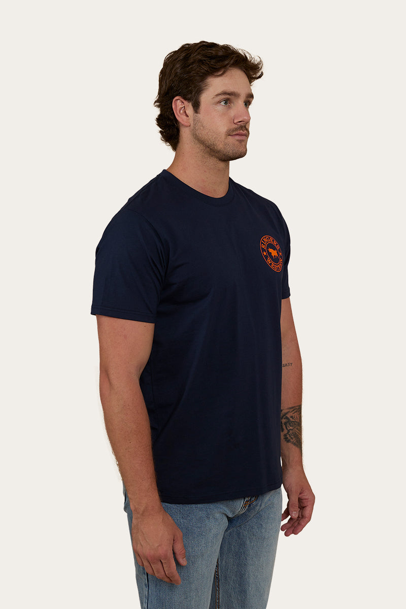 Signature Bull Mens Loose Fit T-Shirt - Navy/Orange