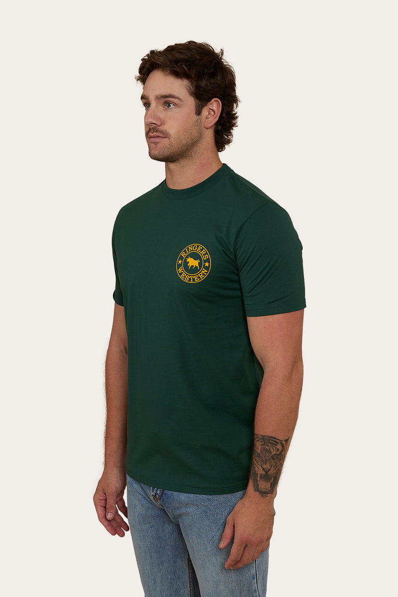 Signature Bull Mens Classic T-Shirt - Pine/Yellow