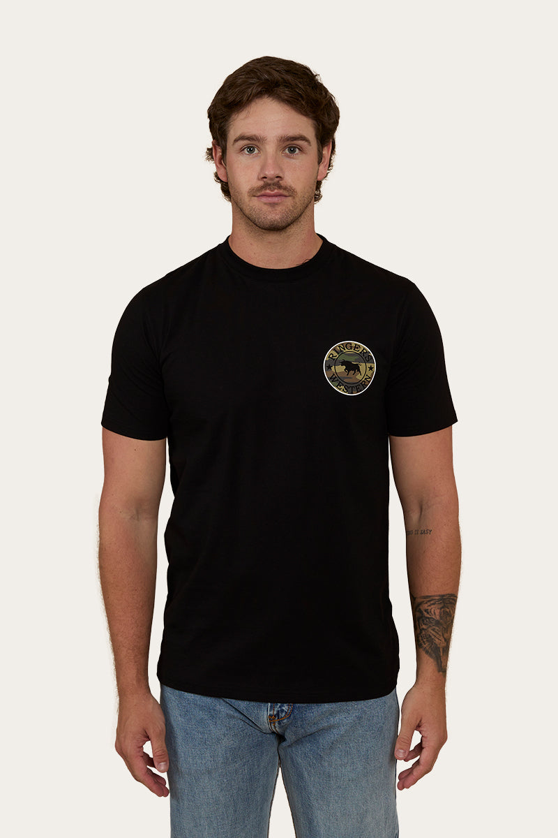 Signature Bull Mens Classic Fit T-Shirt - Black/Camo