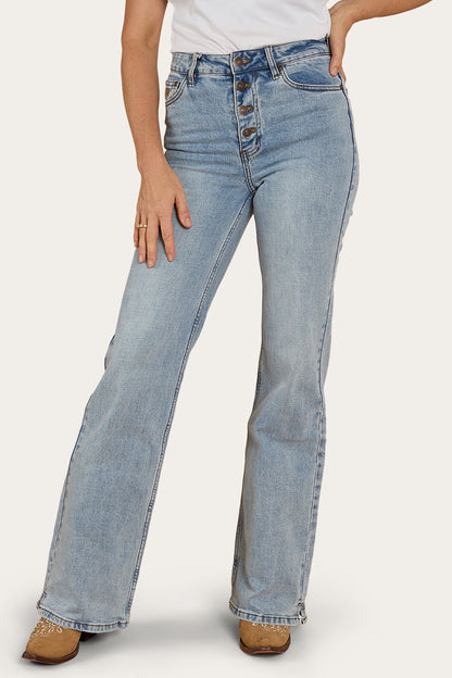 Betsy Womens High-Rise Bootleg Jeans - Light Blue