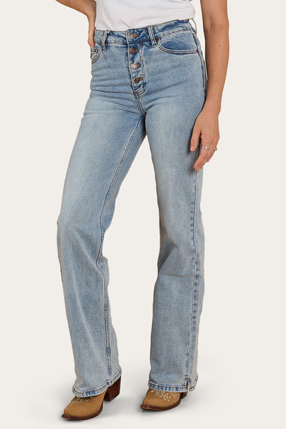 Betsy Womens High-Rise Bootleg Jeans - Light Blue