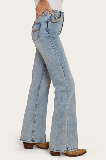 Betsy Womens High-Rise Bootleg Jeans - Light Blue