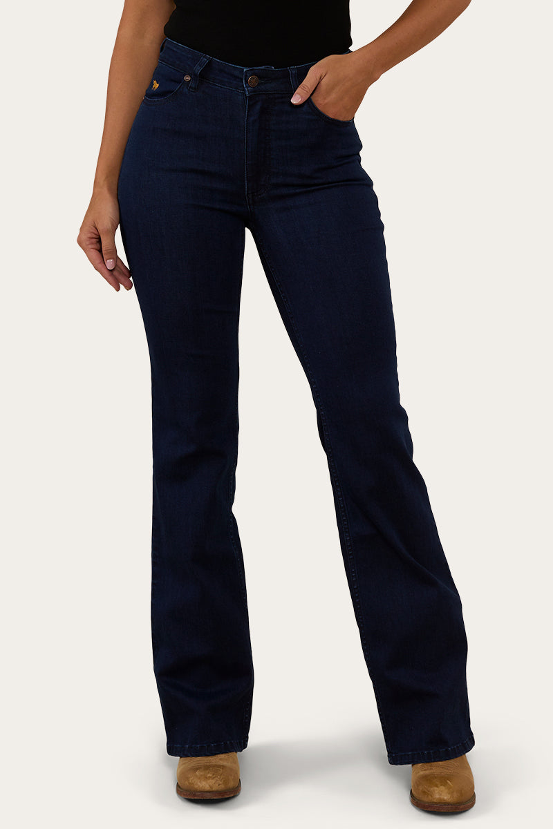 Indi Womens High-Rise Bootleg Jeans - Indigo Blue