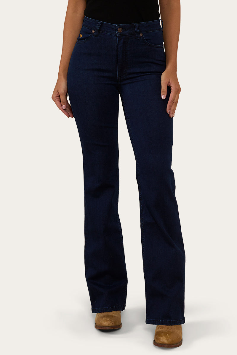 Indi Womens High-Rise Bootleg Jeans - Indigo Blue