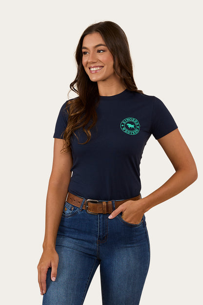 Signature Bull Womens Classic Fit T-Shirt - Navy/Mint