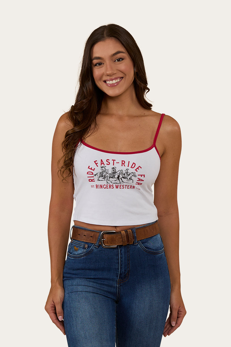 Ride Fast Ride Far Womens Tank - White