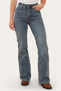 Indi Womens High-Rise Bootleg Jeans - Vintage Light Blue