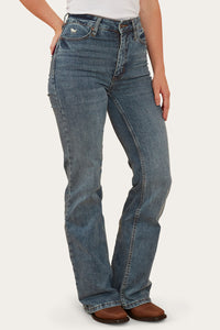 Indi Womens High-Rise Bootleg Jeans - Vintage Light Blue