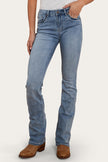 Caroline Rodeo Womens Mid-Rise Bootleg Jeans - Light Blue