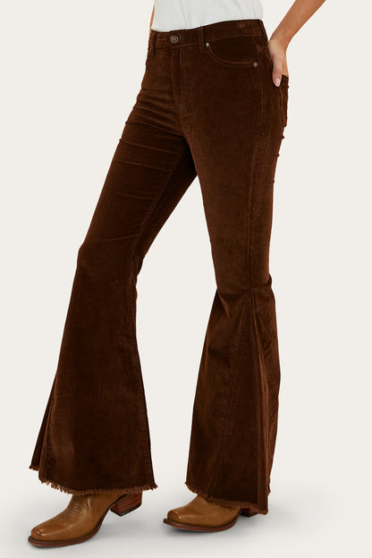 Norah Womens Super Flare Jeans - Chocolate