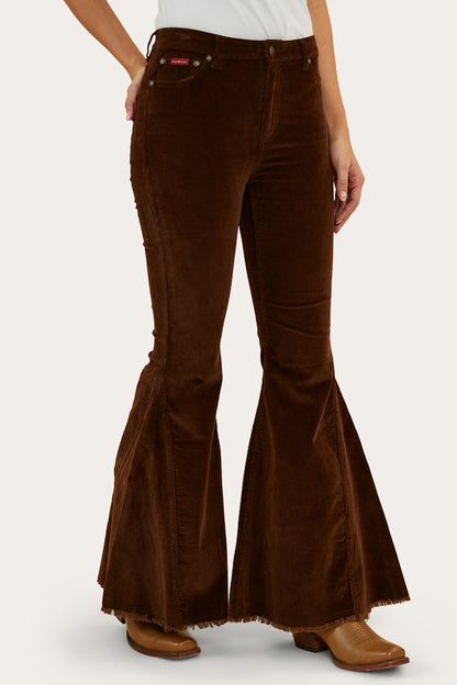 Norah Womens Super Flare Jeans - Chocolate