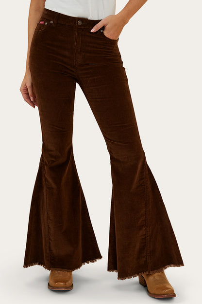 Norah Womens Super Flare Jeans - Chocolate