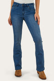 Caroline Rodeo Womens Mid-Rise Bootleg Jeans - Vintage Blue Wash