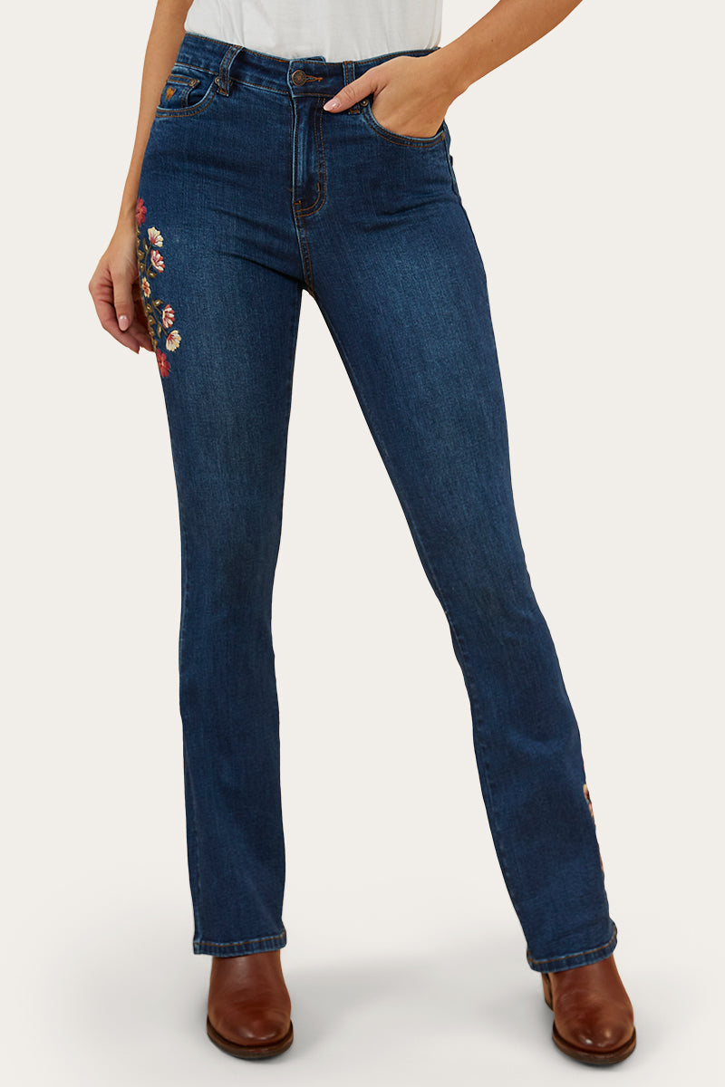 Penny Rodeo Womens High-Rise Bootleg Jeans - Classic Blue