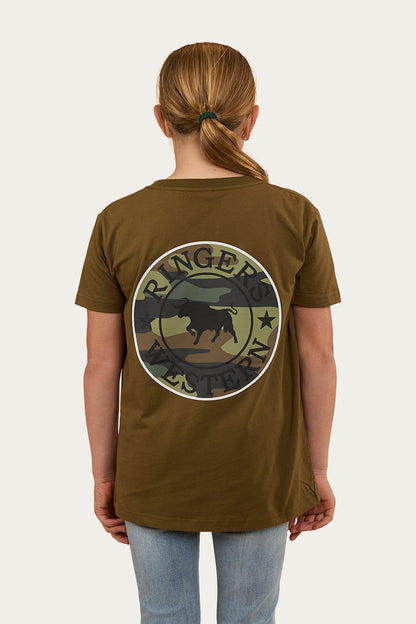 Signature Bull Kids Classic Fit T-Shirt - Military Green/Camo