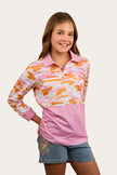 Halls Creek Kids Fishing Jersey - Pink Camo