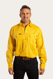 King River Mens Half Button Work Shirt - Lemon