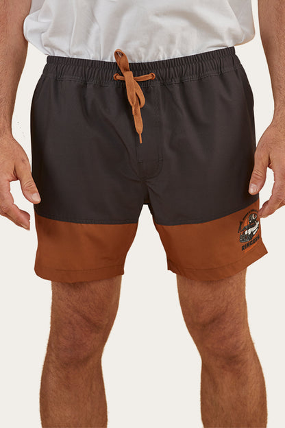 Splice Mens Swim Short - Charcoal/Toffee