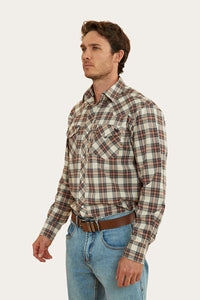 Dillinger Mens Western Shirt - Dark Sand