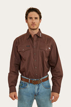 Holstein Mens Full Button Work Shirt - Chocolate